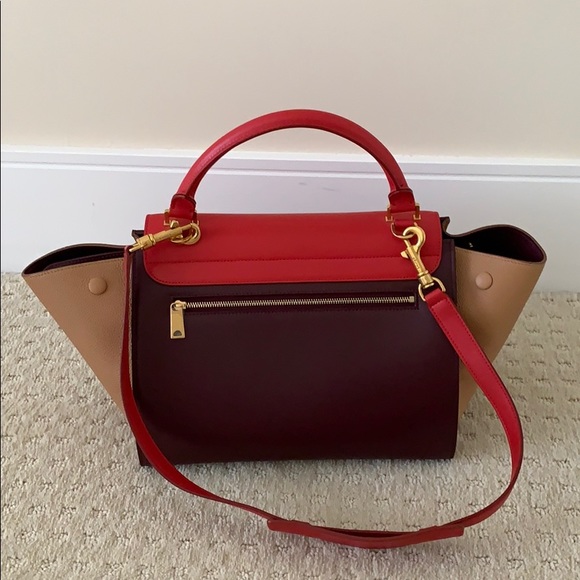 Brand New Celine Trapeze Discontinued Red/Beige - Picture 3 of 12